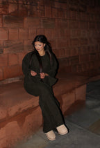 Cord Abaya Dark Green