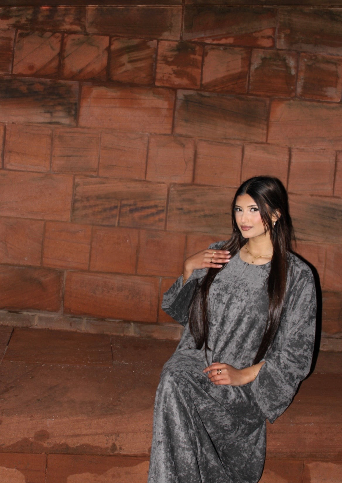 Cord Abaya Grey