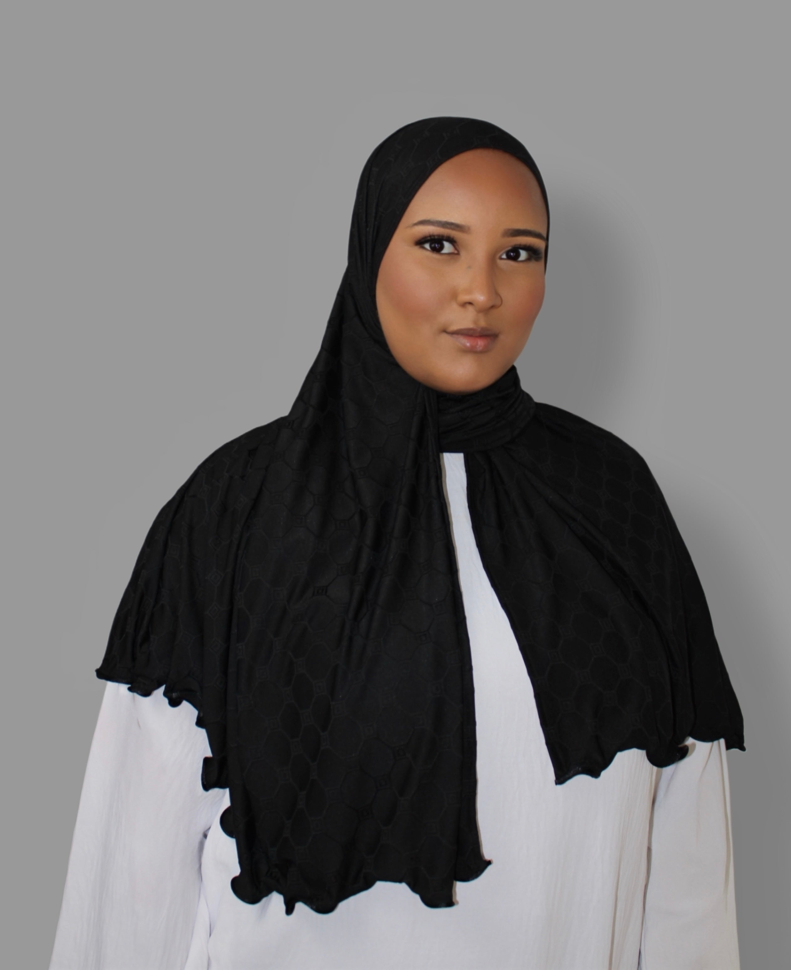 Monogram Hijab Black