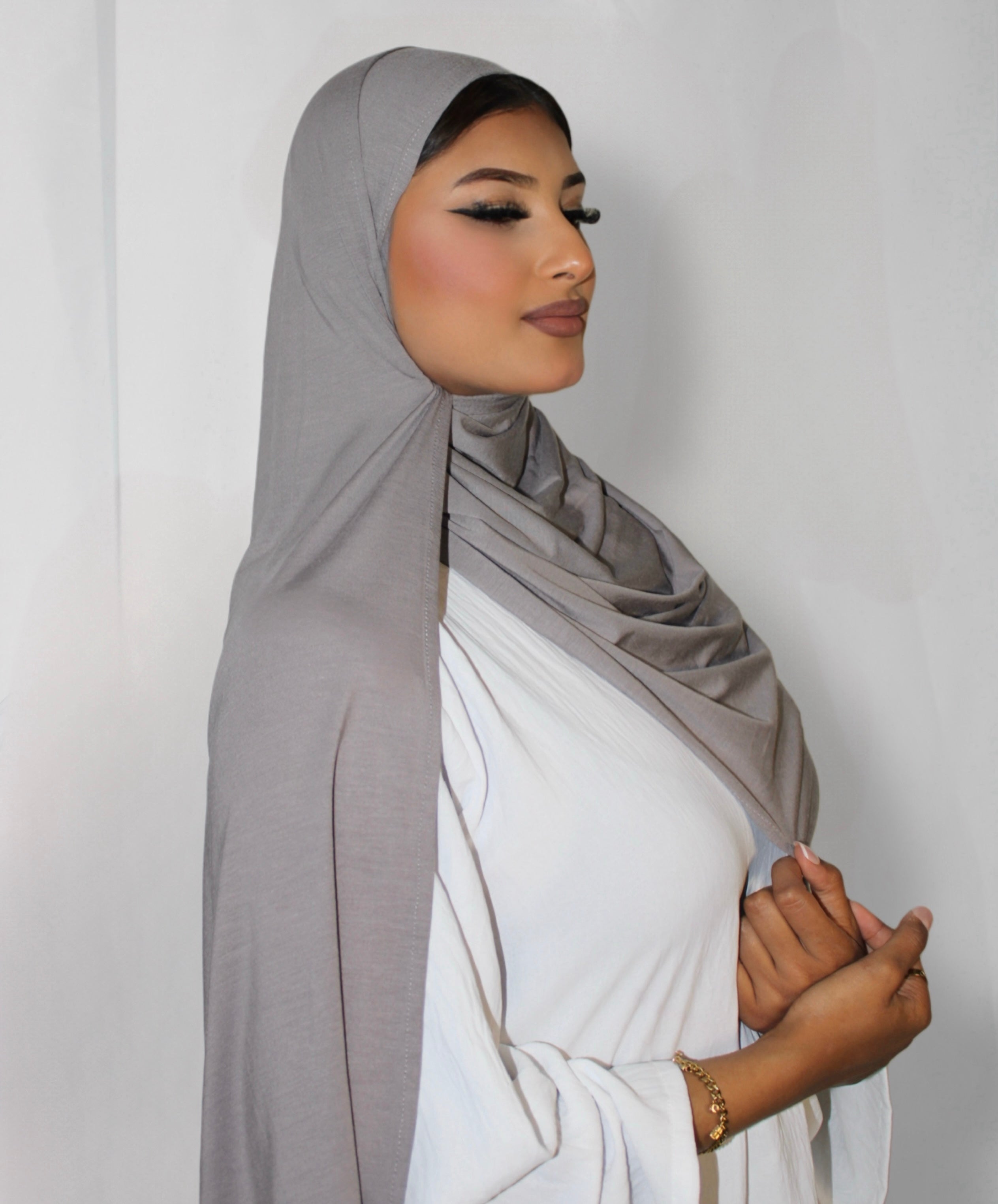 Bamboo Hijab Rain Grey
