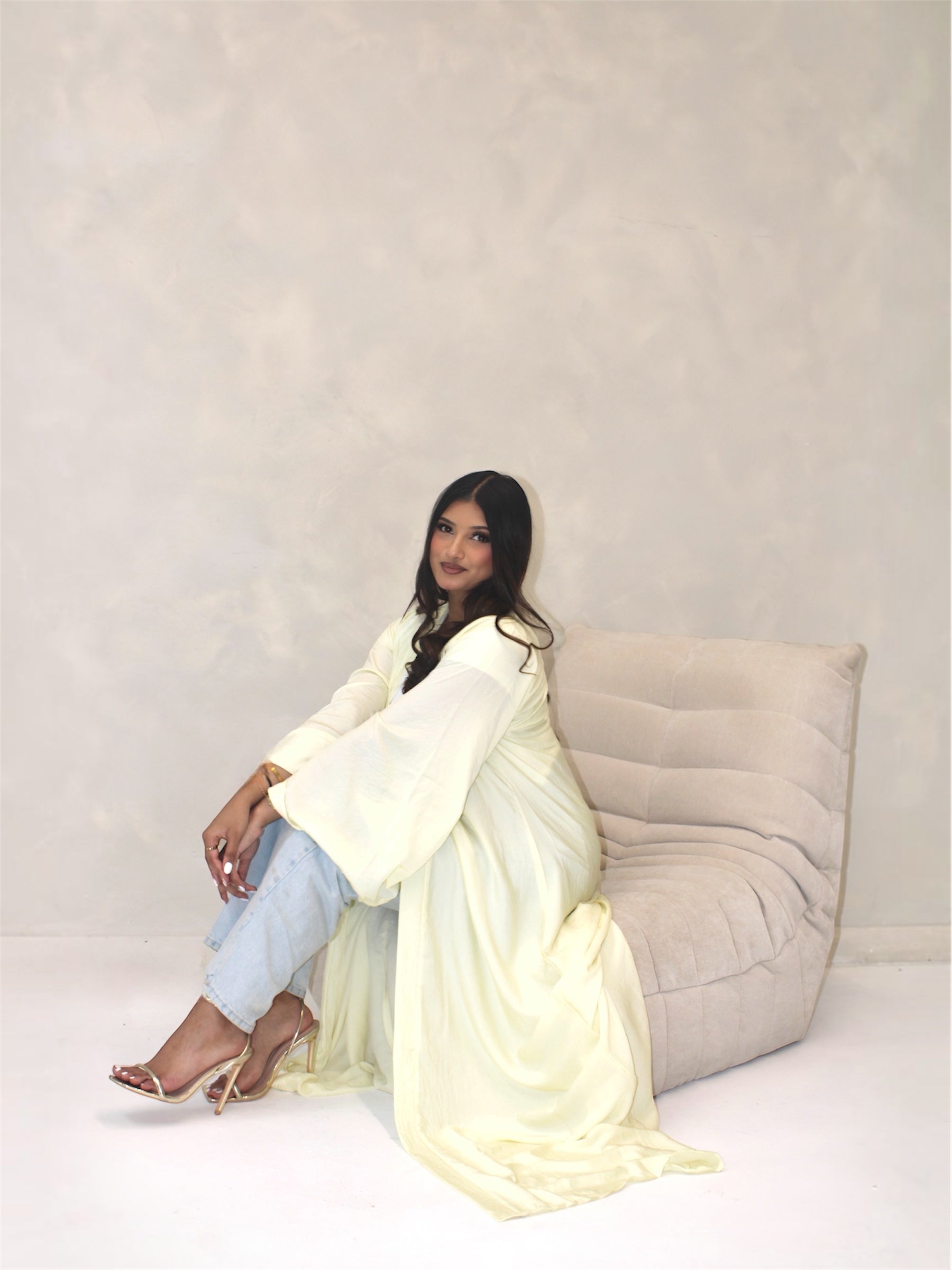 The Nura Kimono Abaya Butter Yellow
