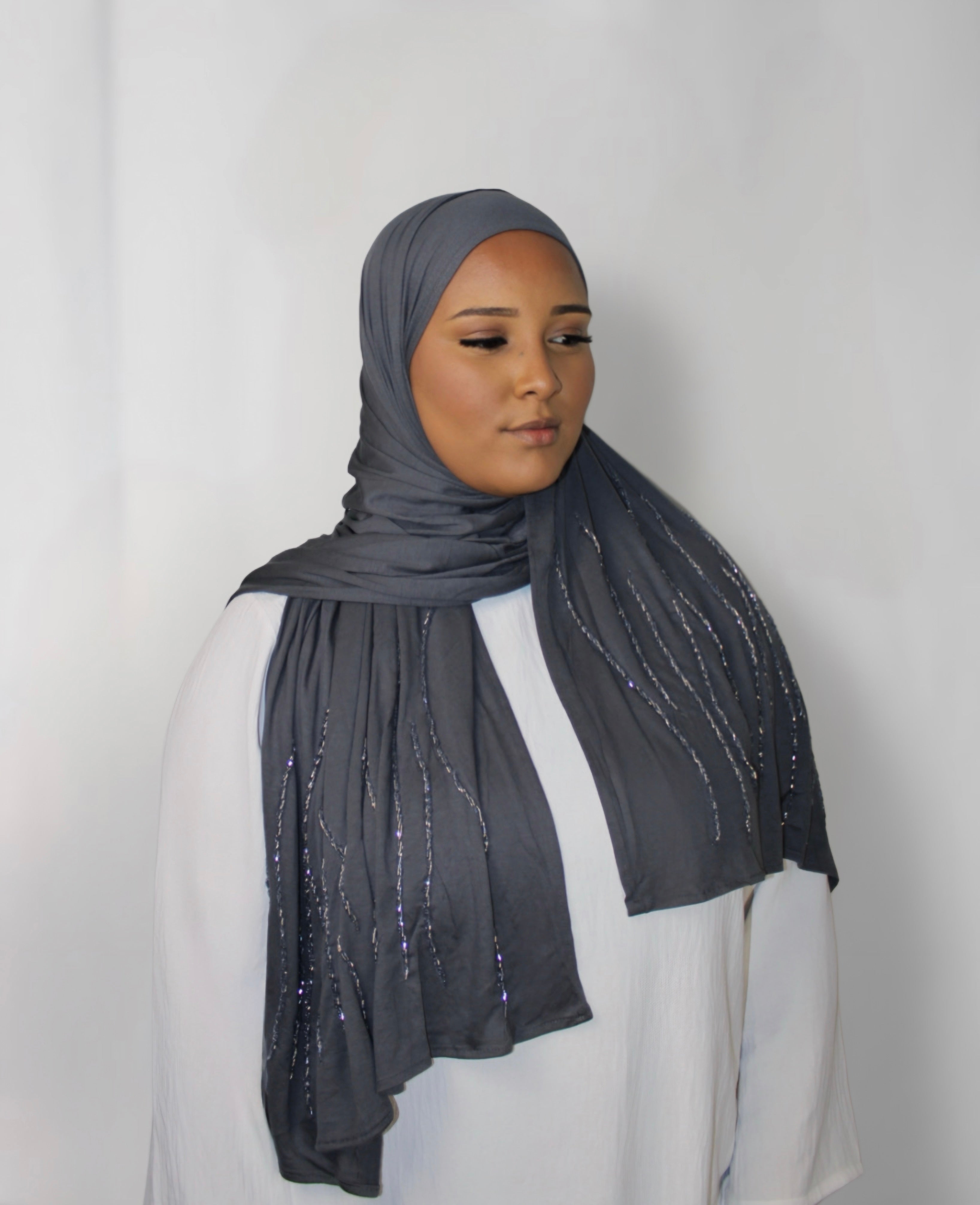 The Sparkly Hijab Grey