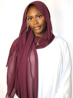 Chiffon Hijab Wine