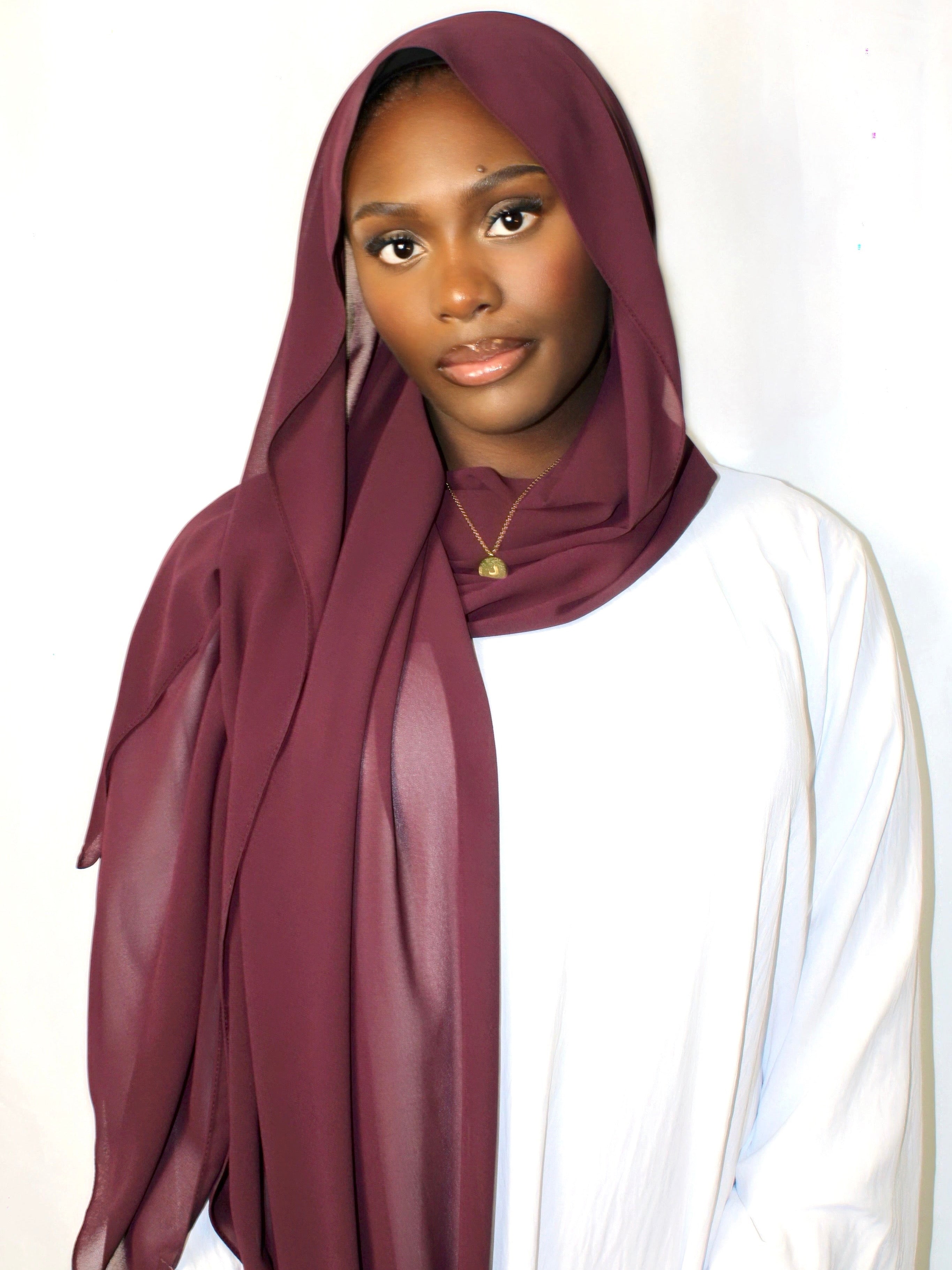 Chiffon Hijab Wine