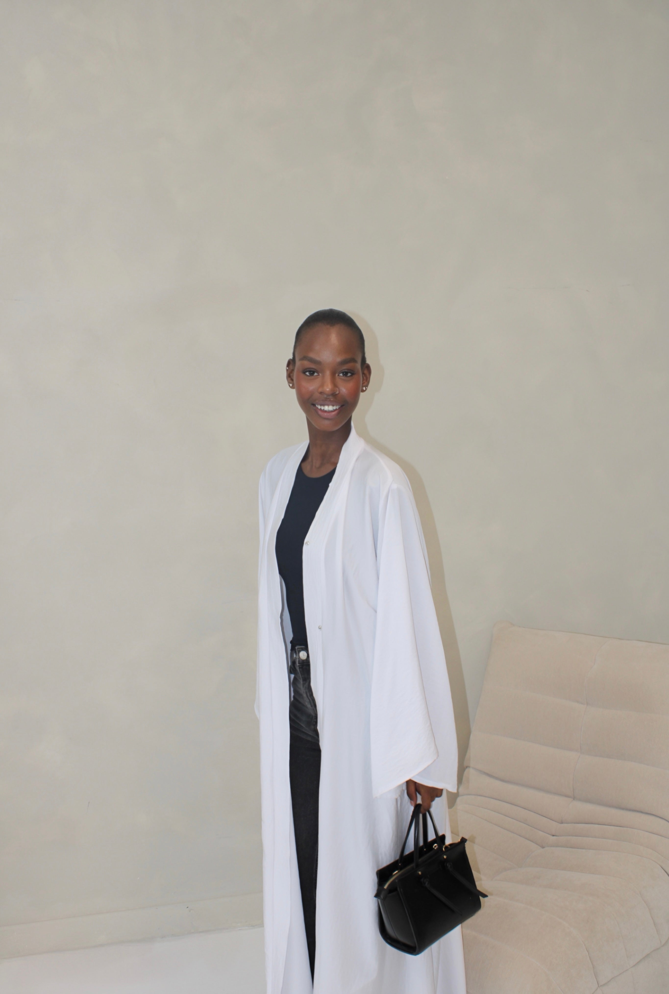 The Nura Kimono Abaya White