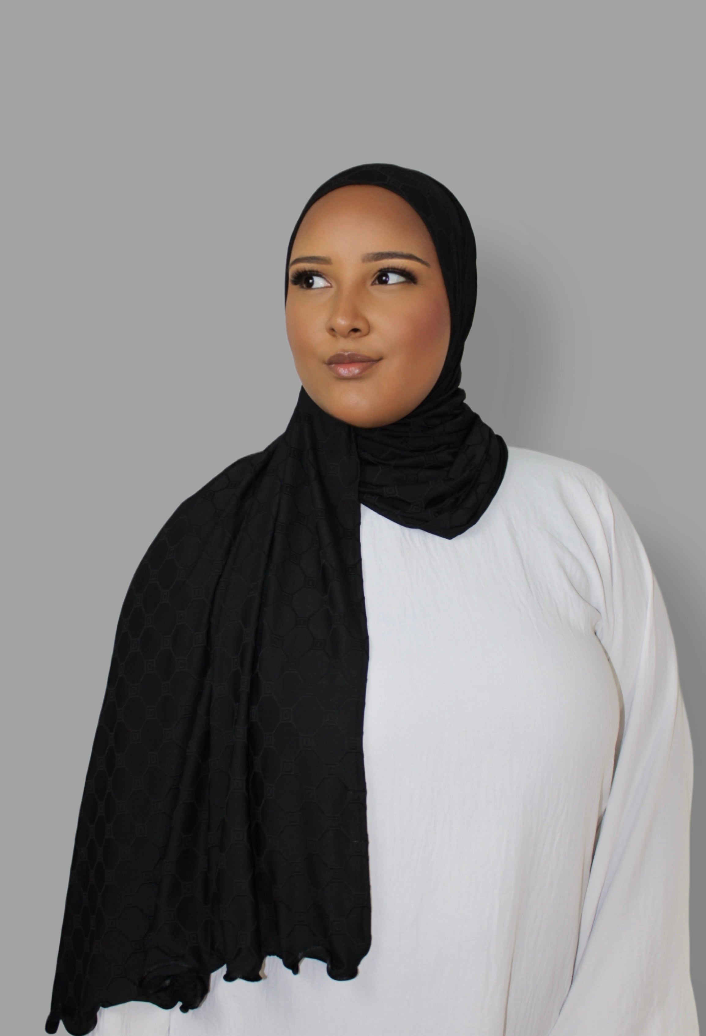Monogram Hijab Black