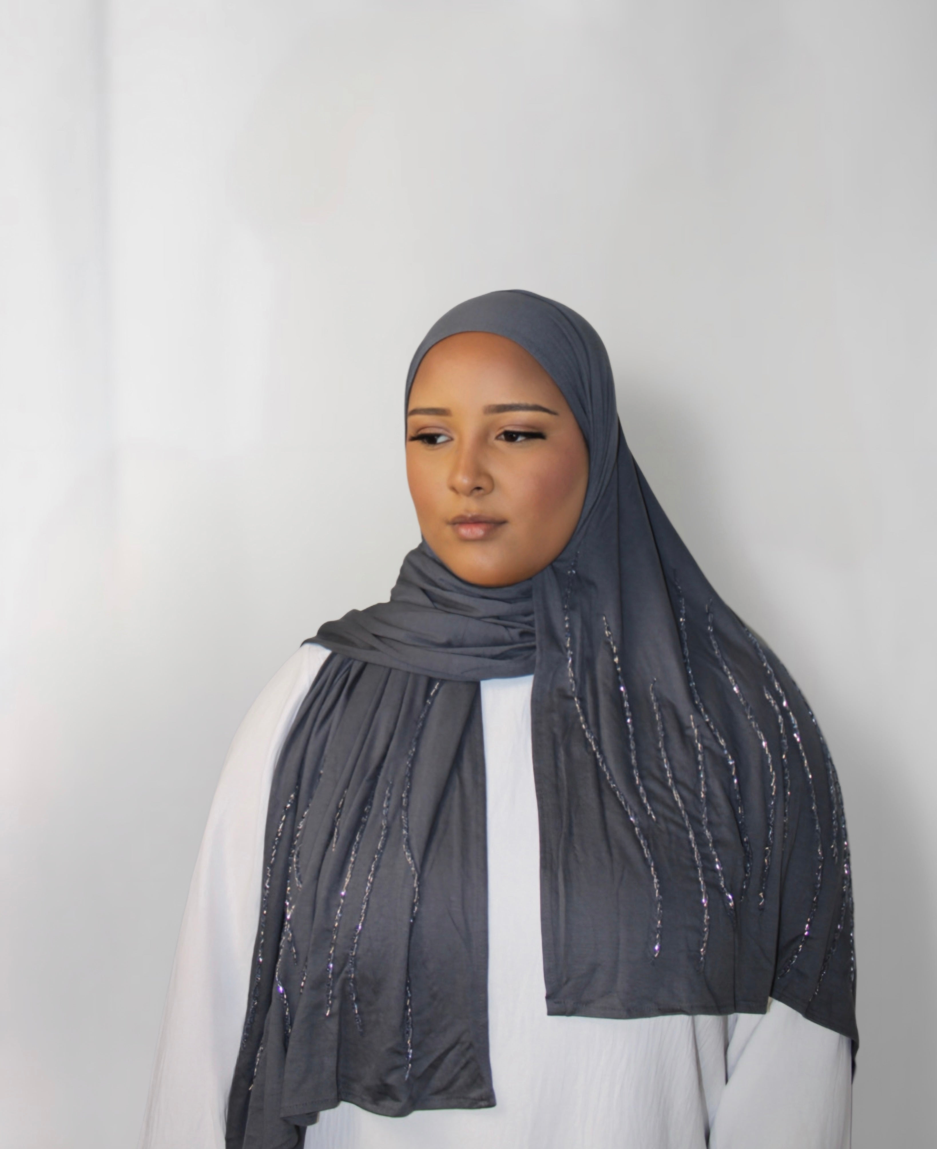 The Sparkly Hijab Grey