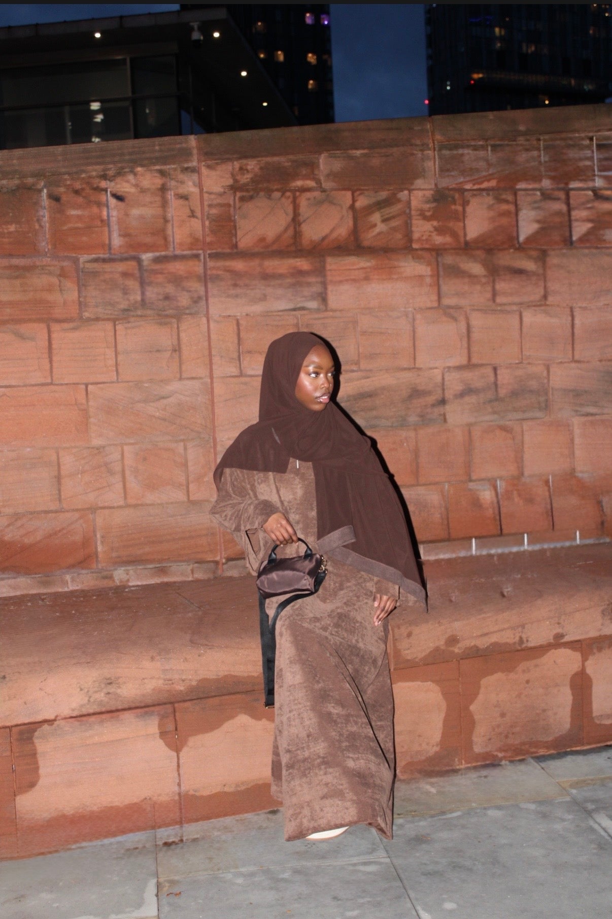 Cord Abaya Brown