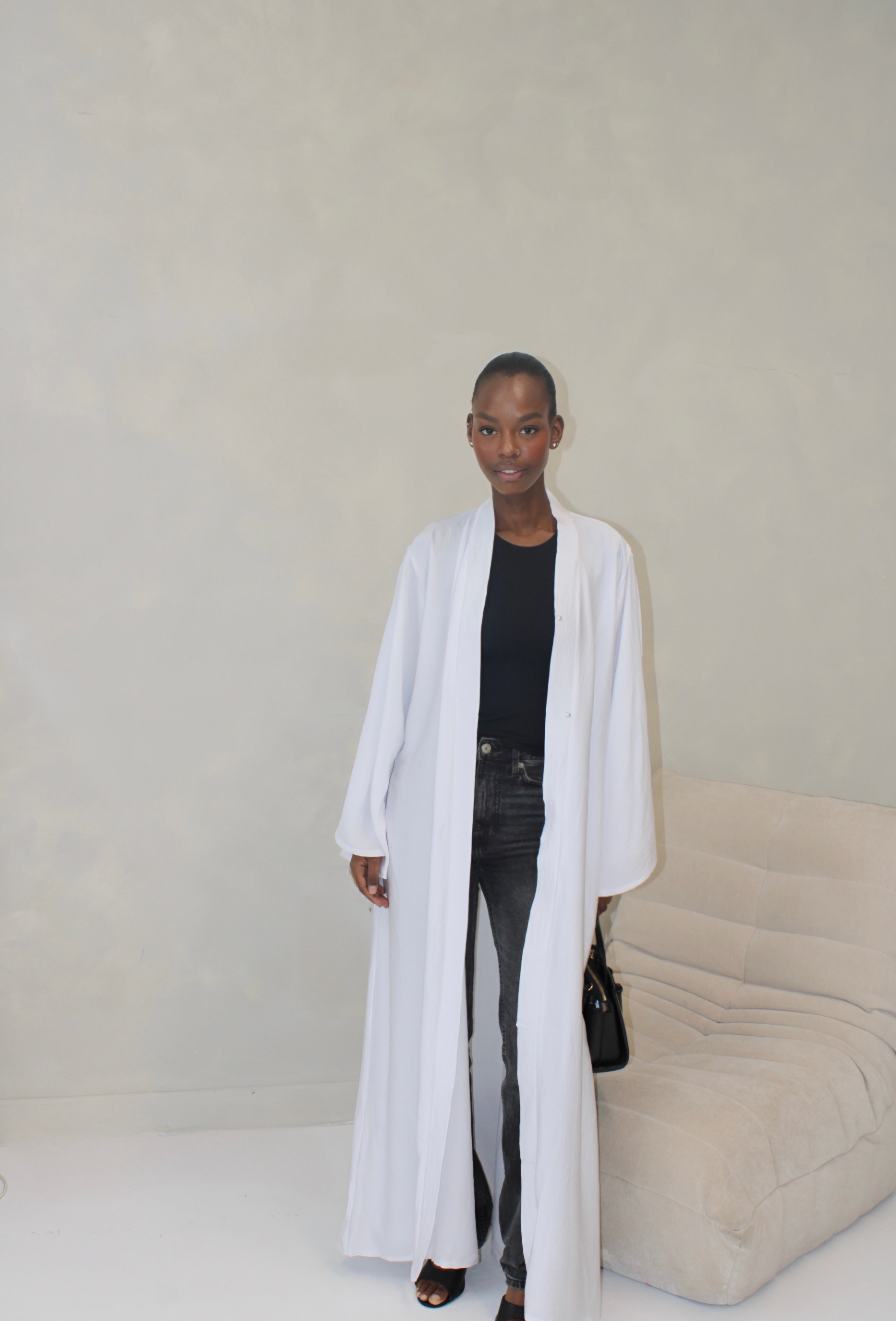 The Nura Kimono Abaya White
