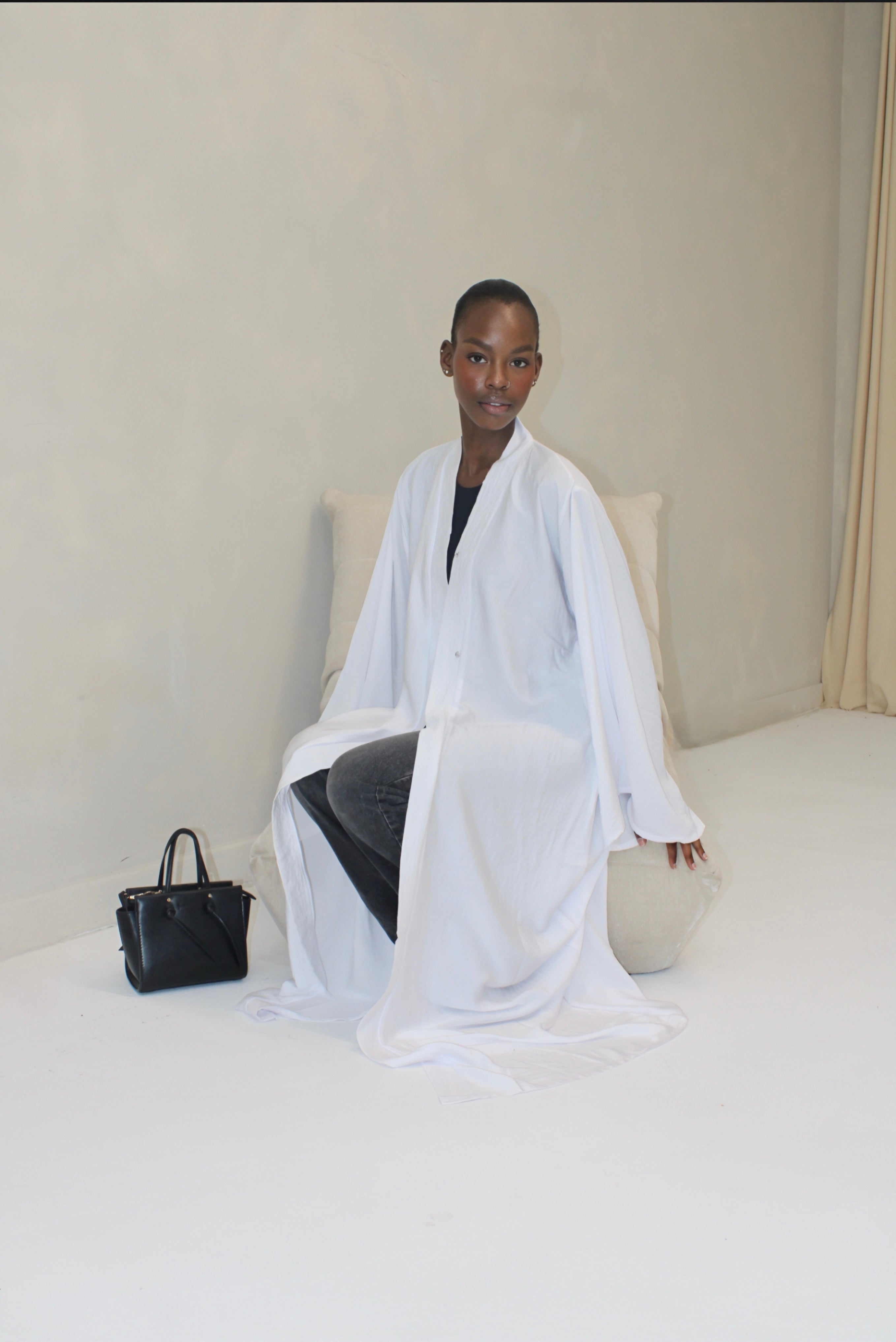 The Nura Kimono Abaya White