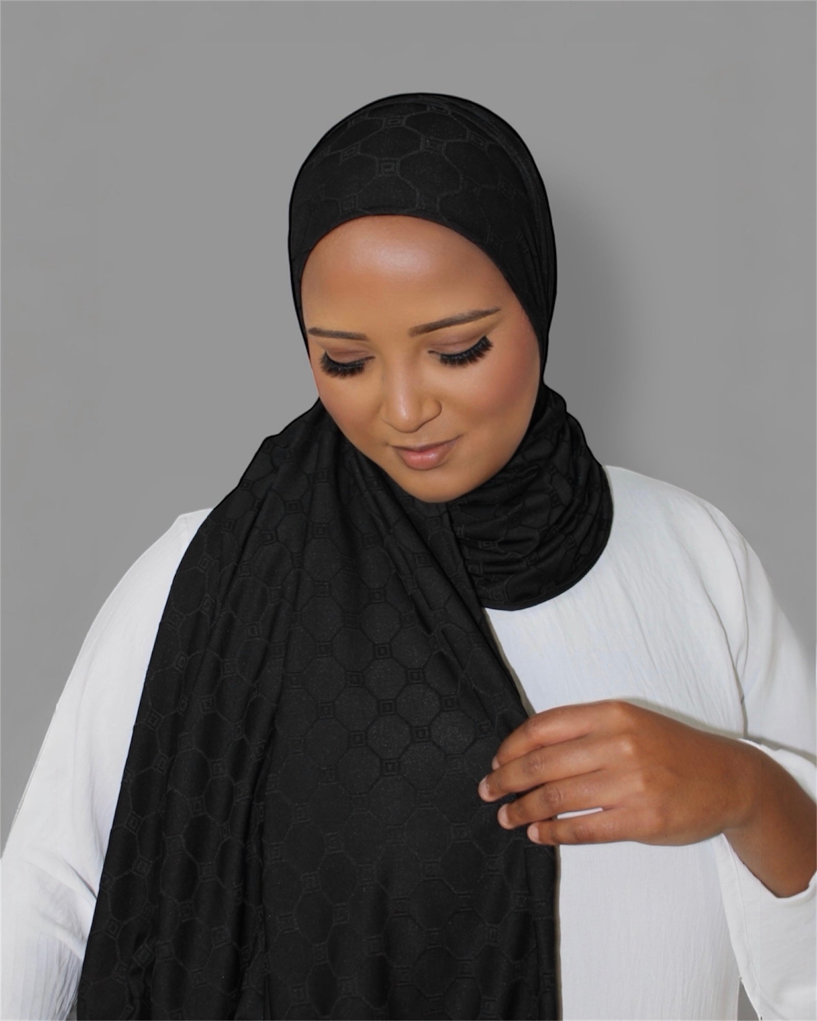Monogram Hijab Black