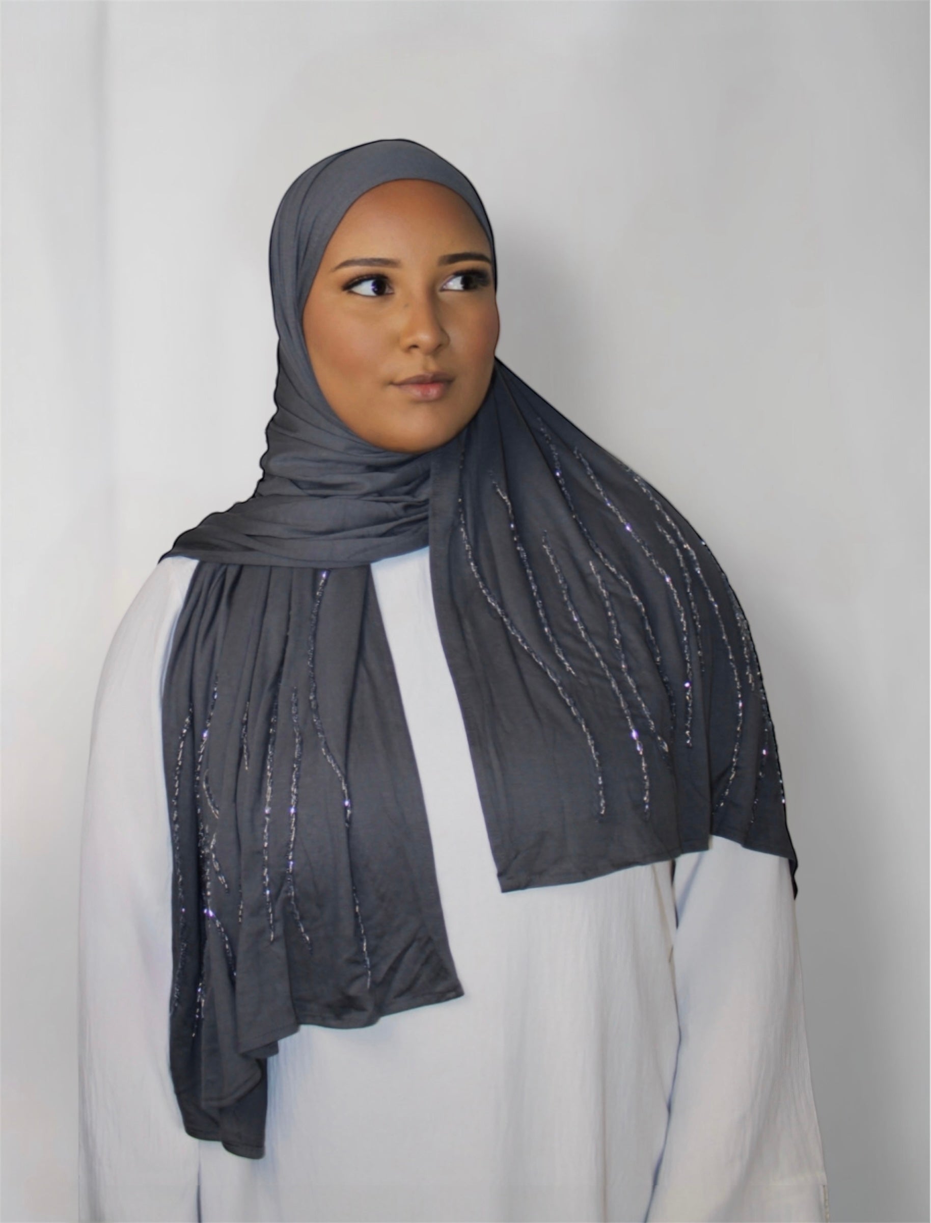 The Sparkly Hijab Grey