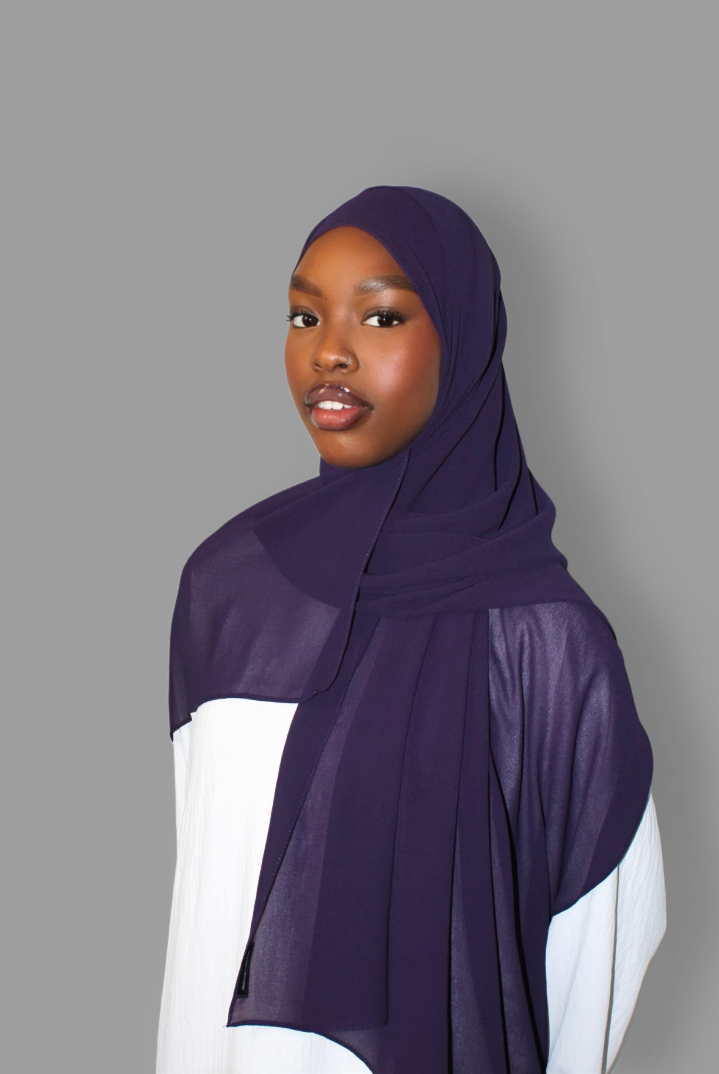 Chiffon Hijab Deep Purple