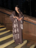 Cord Abaya Chocolate Brown