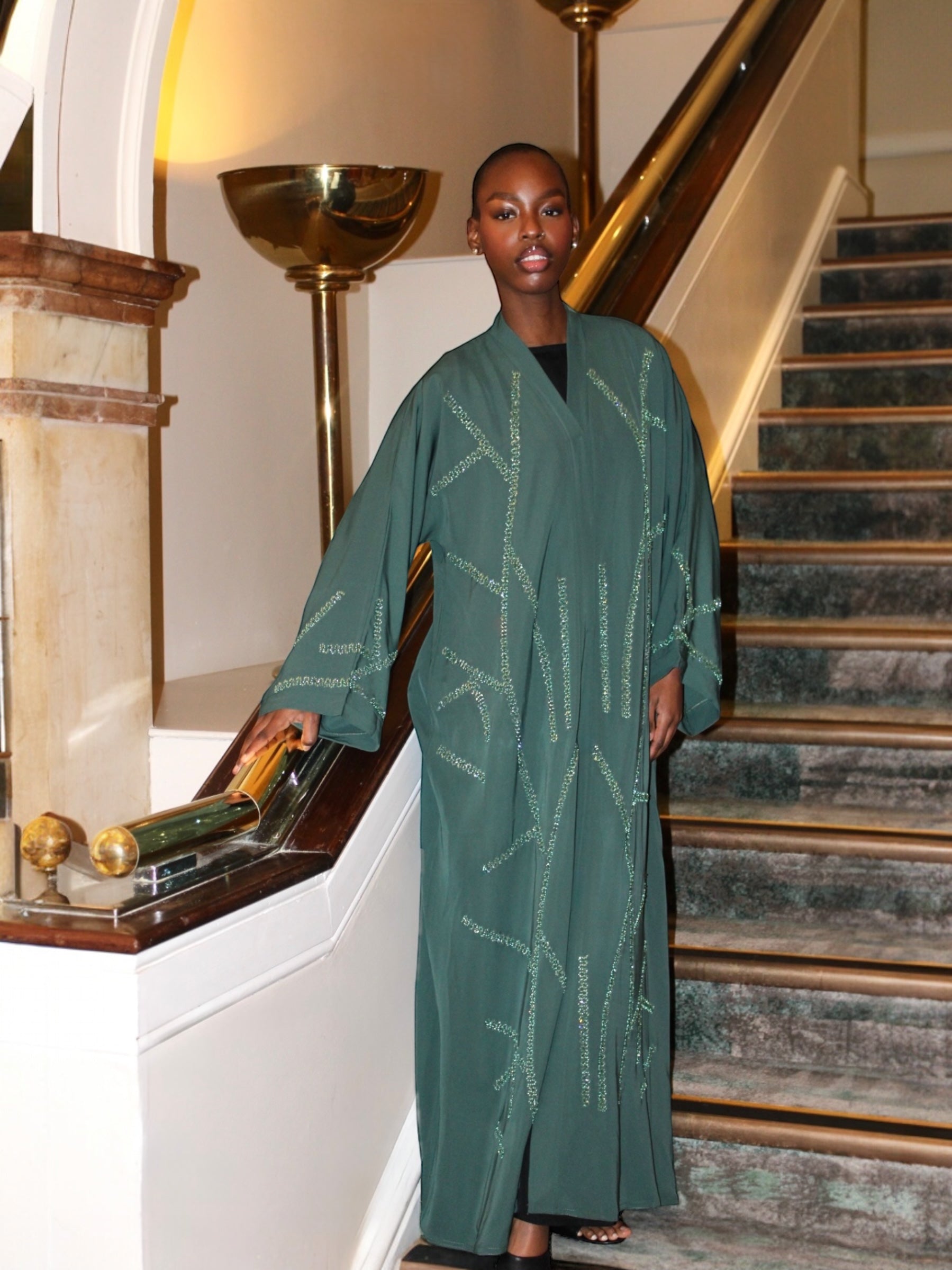 Aneeqa Abaya Dark Green