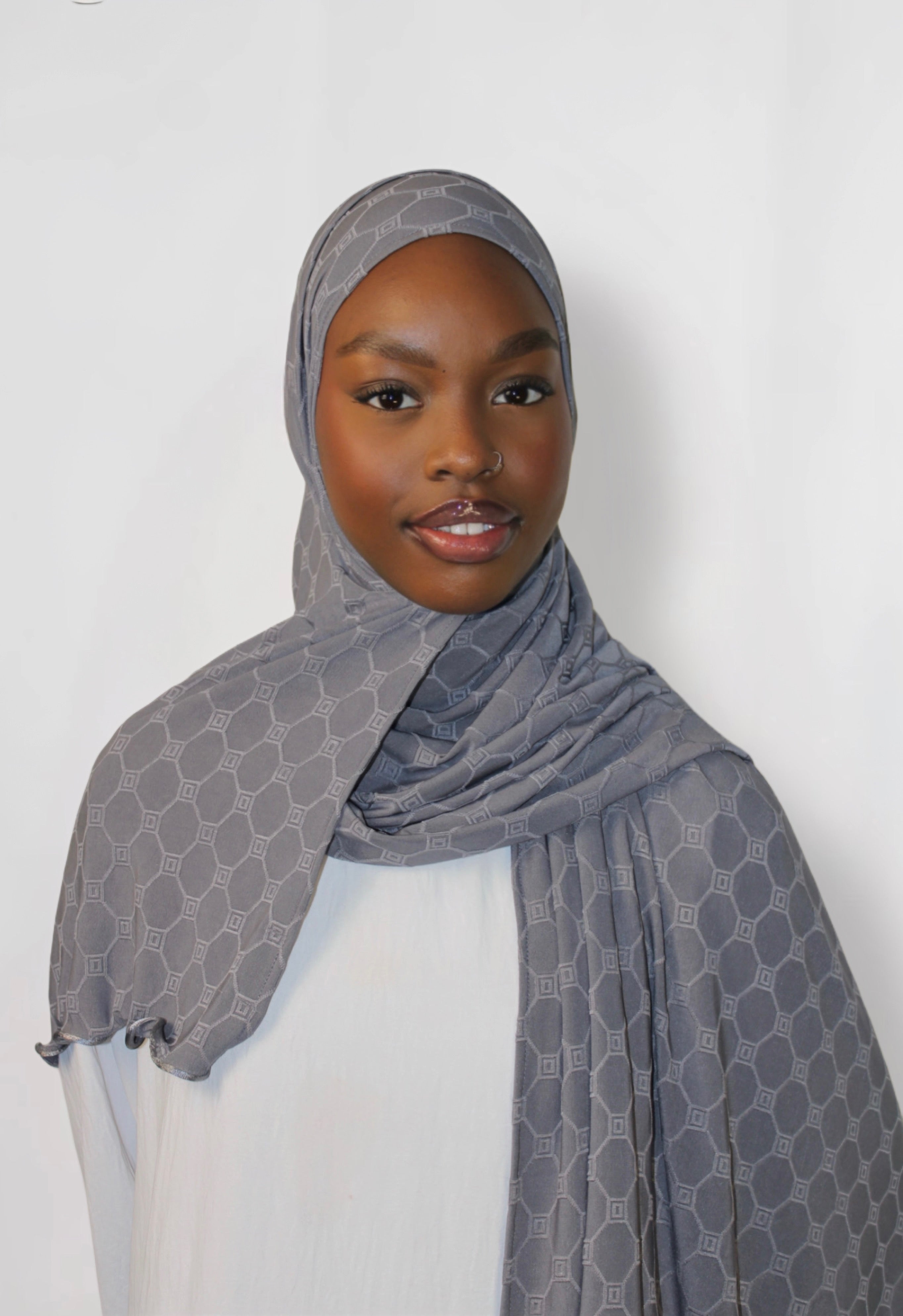 Monogram Hijab Grey