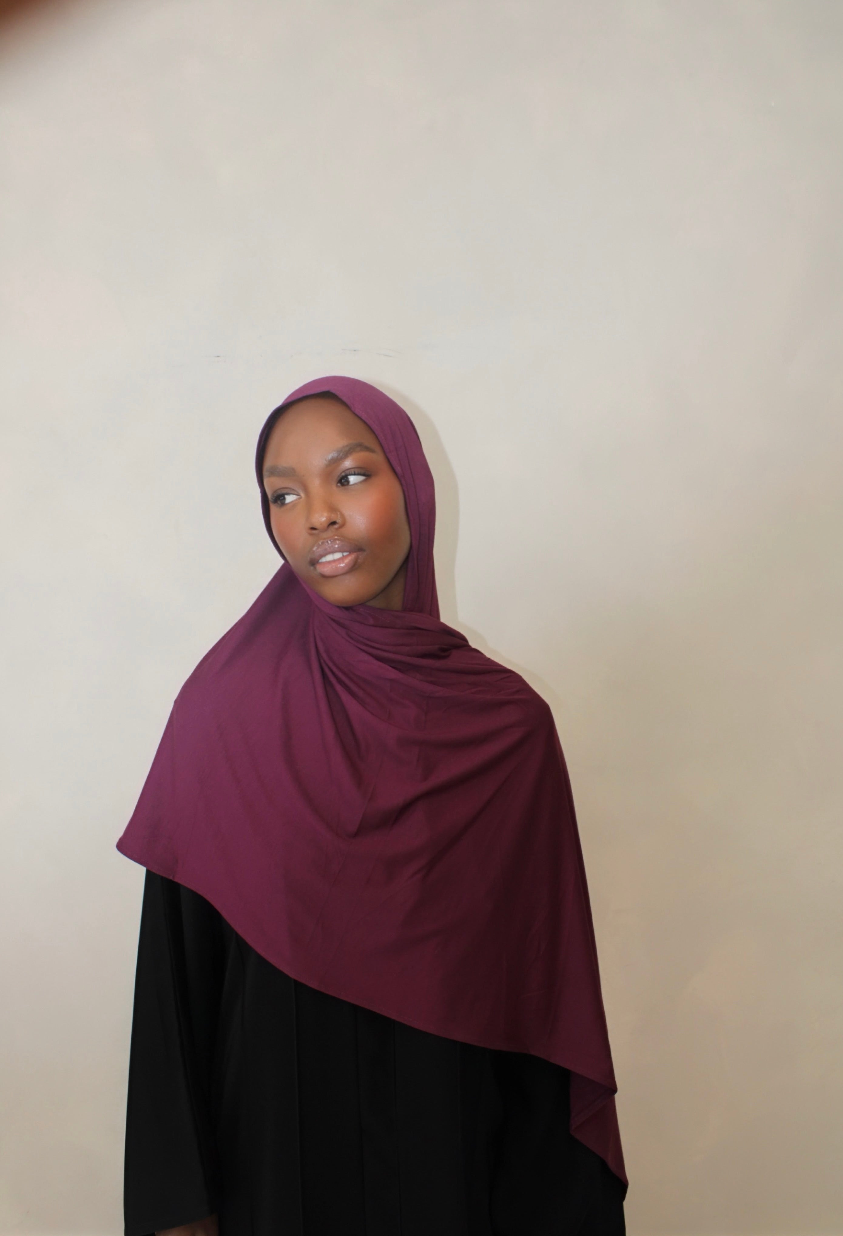 Bamboo Hijab Deep Plum